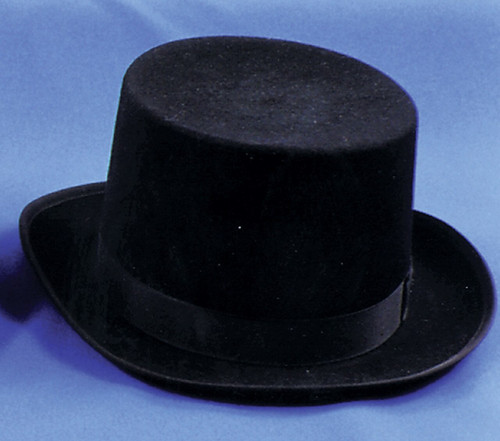 TOP HAT FELT QUAL BLACK LRG