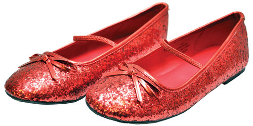 FLAT BALLET GLITTER CH RED SM