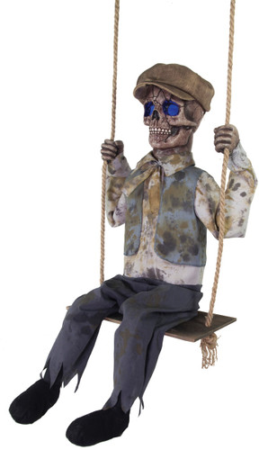 SWINGING SKELETAL BOY