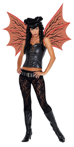 DEMONETTE WINGS RED W/BK VEINS