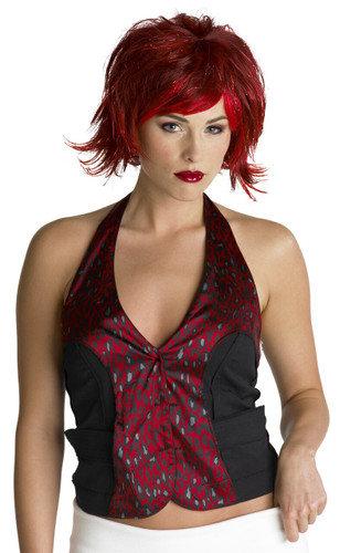 RAZOR PIXIE WIG BURGUNDY/RED