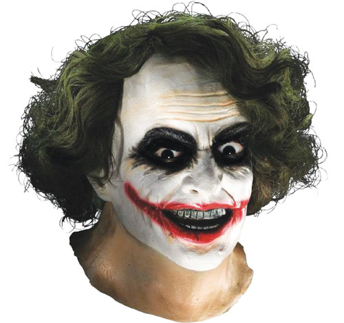 JOKER LATEX MASK W HAIR