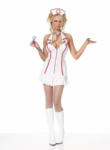 NURSE HEAD ZIP DRESS SML MED