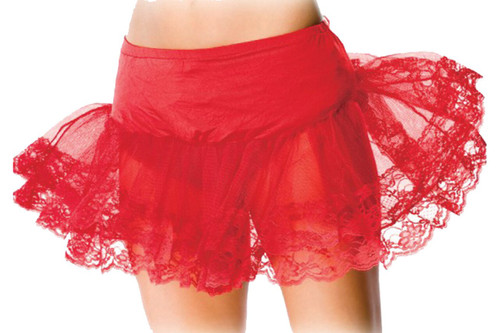 PETTICOAT RED LACE BOTTOM