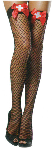 FISHNETS THI HI NURSE BK/RD BW