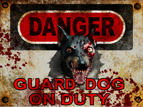 Danger Guard Dog- Halloween Decor Prop Road and Lawn Decoration Sign