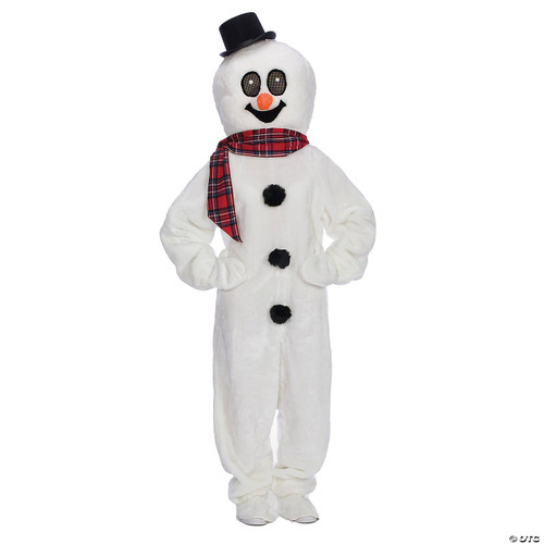 Adult's Snowman Suit with Mascot Head-Medium