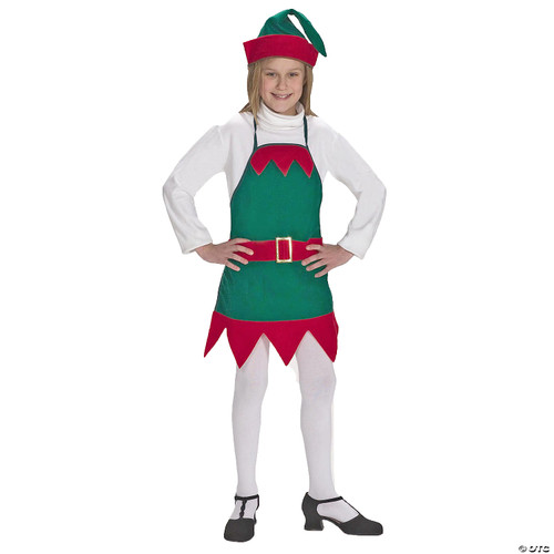 Childs Elf Holiday Apron & Hat