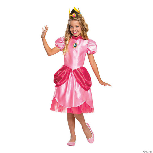 Girl's Deluxe Princess Peach Costume - Medium