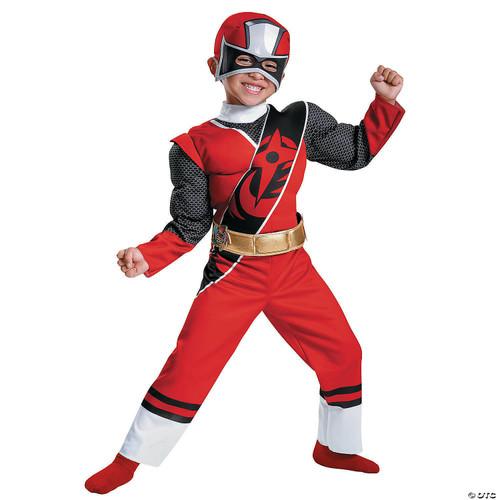 Toddler Muscle Ninja Steel Red Ranger Costume - 3T-4T