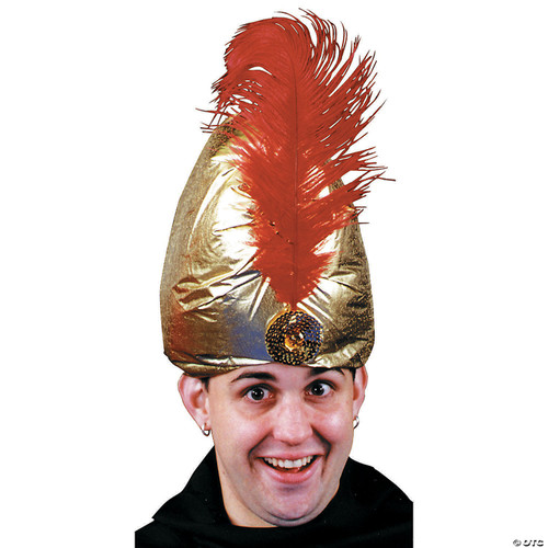 Gold Deluxe Turban with Plume