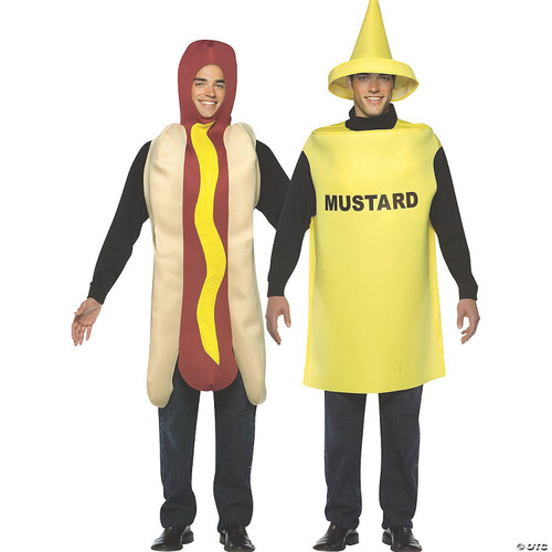 Adult Hot Dog and Mustard Couple Costumes