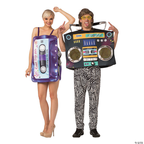 Adult Mix Tape and Boom Box Couple Costumes