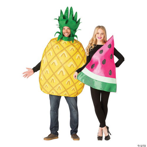 Adult Pineapple and Watermelon Couple Costumes