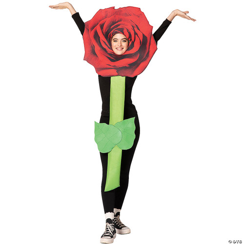 Red Rose Flower Adult Costume