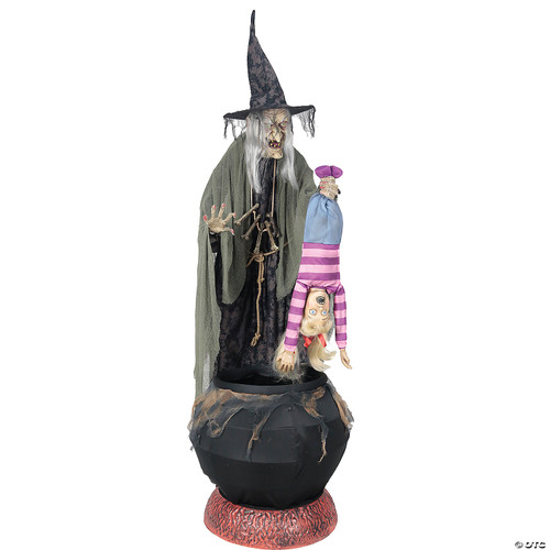 80" Stew Brewing Witch Animated Prop
