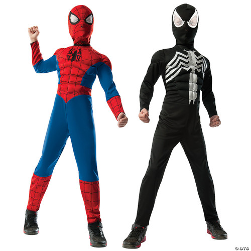 Boy's 2 in 1 Reversible Muscle Chest Spider-Man Costume