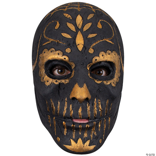 Day of the Dead Golden Carving Catrina Mask
