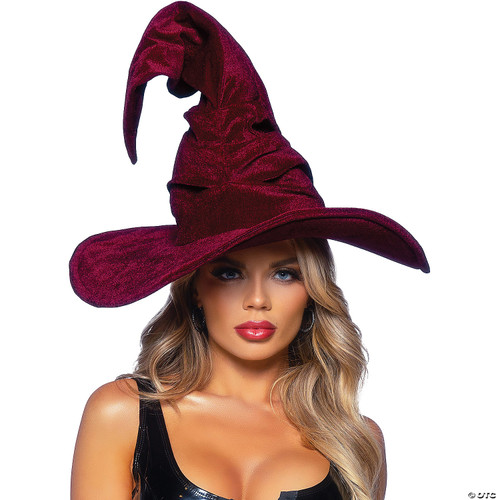 Hat Witch Velvet Ruched Burgun