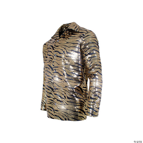 Adult Gold Sequin Tiger Shirt - Standard