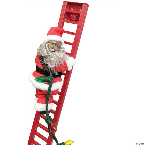 African American Climbing Santa
