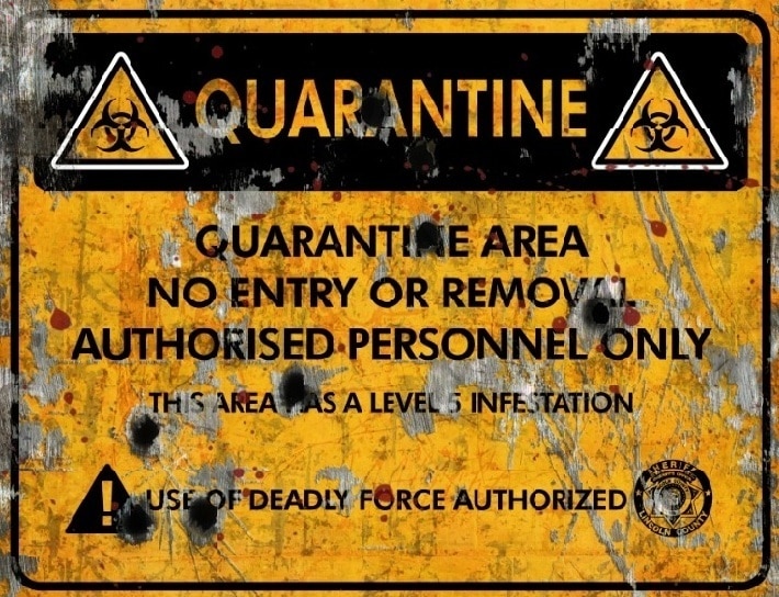 Quarantine Area Deadly Sign Halloween Decor Prop Road And Lawn