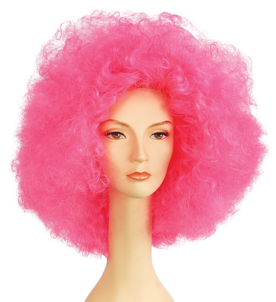 Folat Halloween Afro-Perücke Neon-Pink, Einheitsgröße – Partyperücke Für Karneval, Festivals, Damen