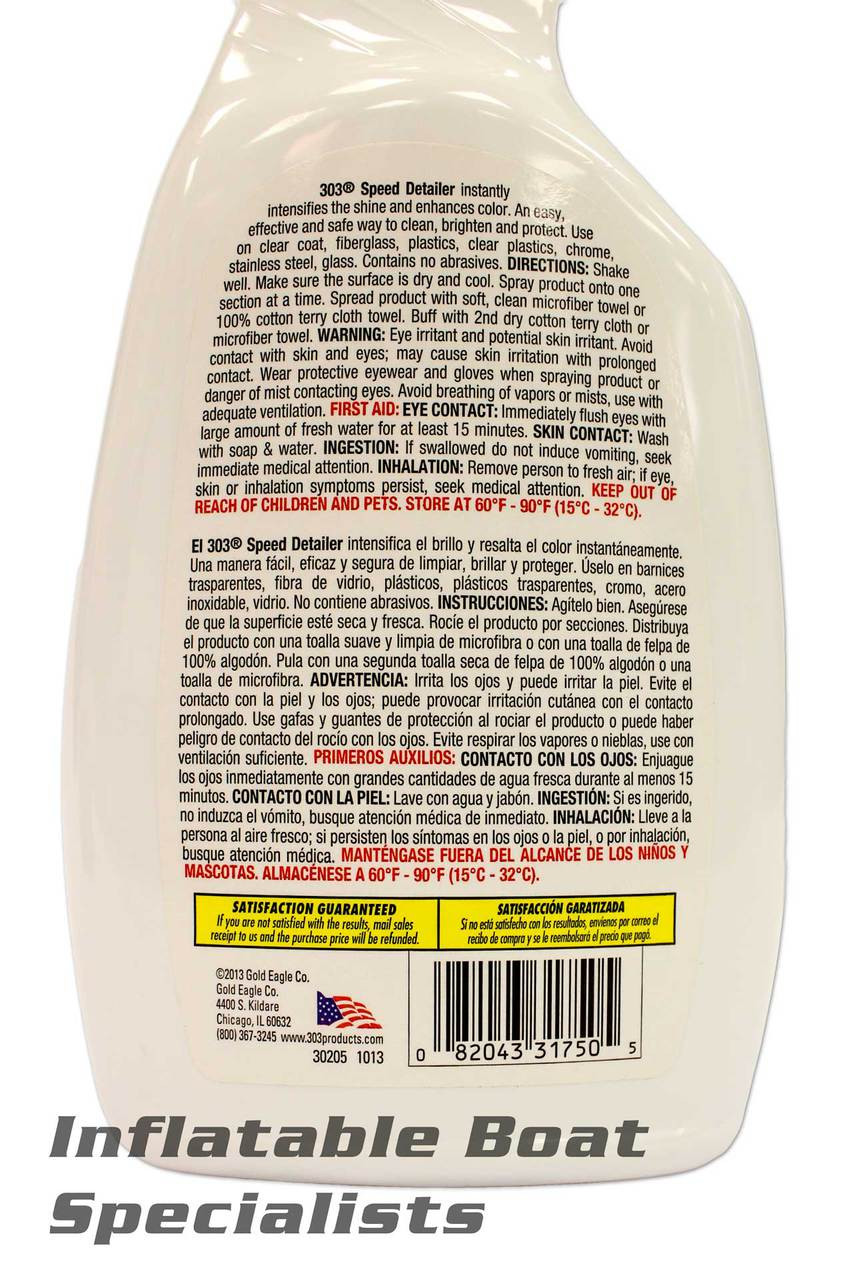 303 Speed Detailer For Inflatable and Fiberglass Boats
