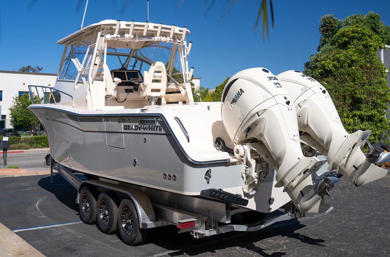1 of 2151 Grady-White Marlin 300 | Coastal Fog Blue | Twin Yamaha