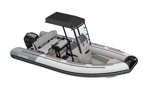 Zodiac Open 5.5 with T-Top Light Grey Hull and Artic Grey Tubes