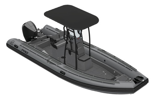 Zodiac Pro 7 with T-Top and Yamaha Outboard in Military Grey