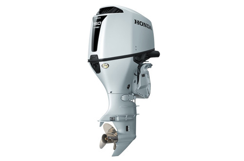 Honda BF150DK1LRA Outboard in Aquamarine Silver.