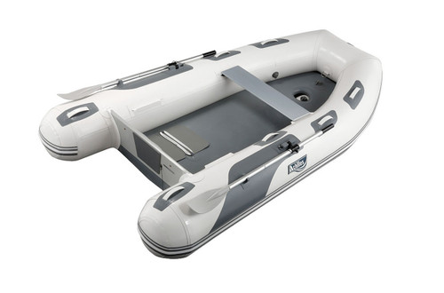 White Achilles LSI-310E inflatable boat with oars.