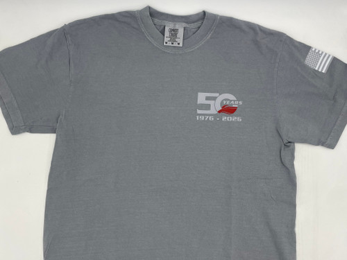 Boat Specialists Logo Tee Shirt. Comfort Colors Heavyweight LG Front