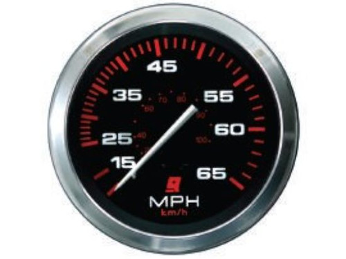 Mercury Speedometer Kit Black Face with Red Graduations 10-65 MPH