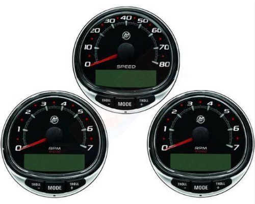 Mercury-Mercruiser 79-8M0135632 Smartcraft Tach Speedometer Kit Black Dual Engine