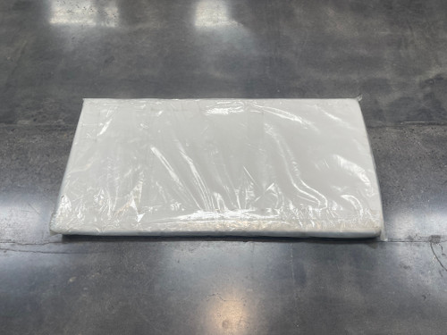 White Upholstered Large Seat Cushion with Snaps