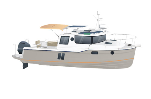 Ranger Tugs R-25 in Caribbean Sand with Yamaha 250hp Outboard.