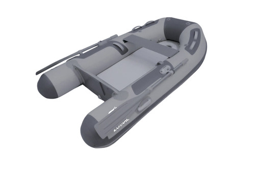 Profile view of a Zodiac Cadet 350 Aero NEO inflatable dinghy.
