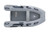 Top view of a grey Achilles LSI-290E inflatable boat with oars. Top view of a grey Achilles LSI-290E inflatable boat with oars.