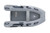 Top view of a grey Achilles LSI-310E inflatable boat with oars.