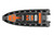 Highfield Sport 760 with a 250hp Outboard. Grey hull, Military Tubes, Silvertex Neo Mandarin & Diamante Carbon Upholstery, Grey & Black EVA.