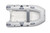 Top view of a Achilles HB-240LX rigid hull inflatable boat with oars.