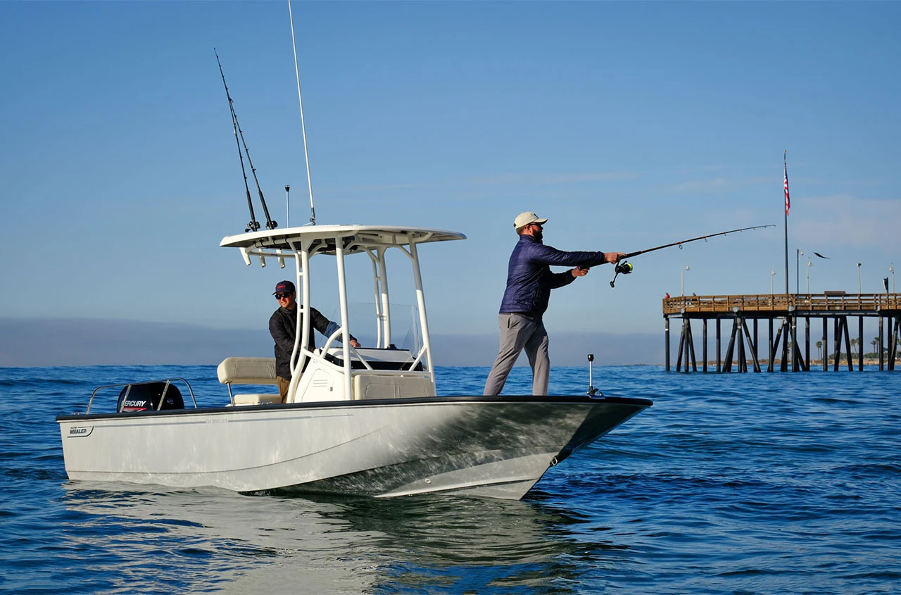 Fishing off the bow of a Boston Whaler