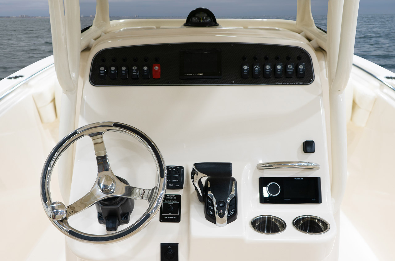 Flush electronic system on a Grady-White Fisherman 236