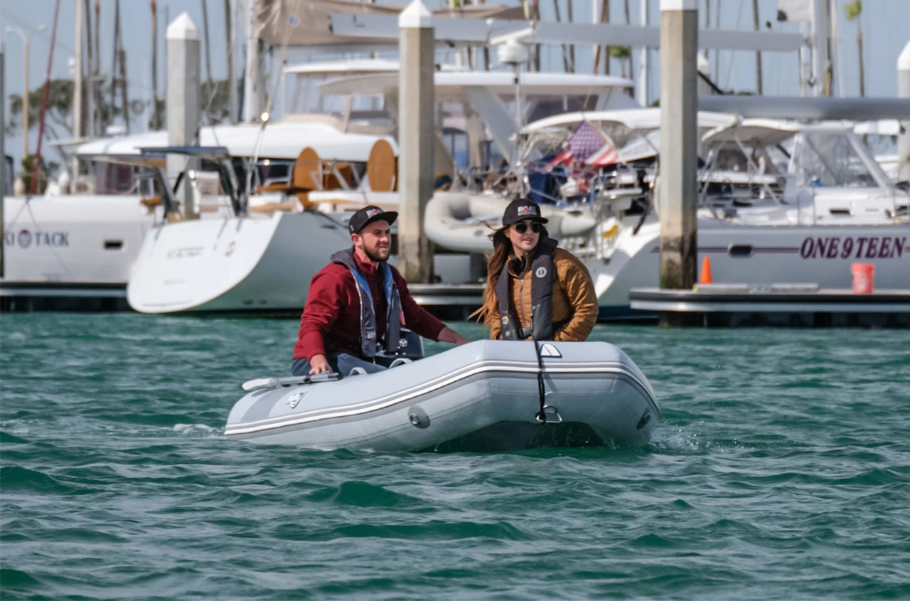 Achilles inflatable boat in Ventura Harbor. 
