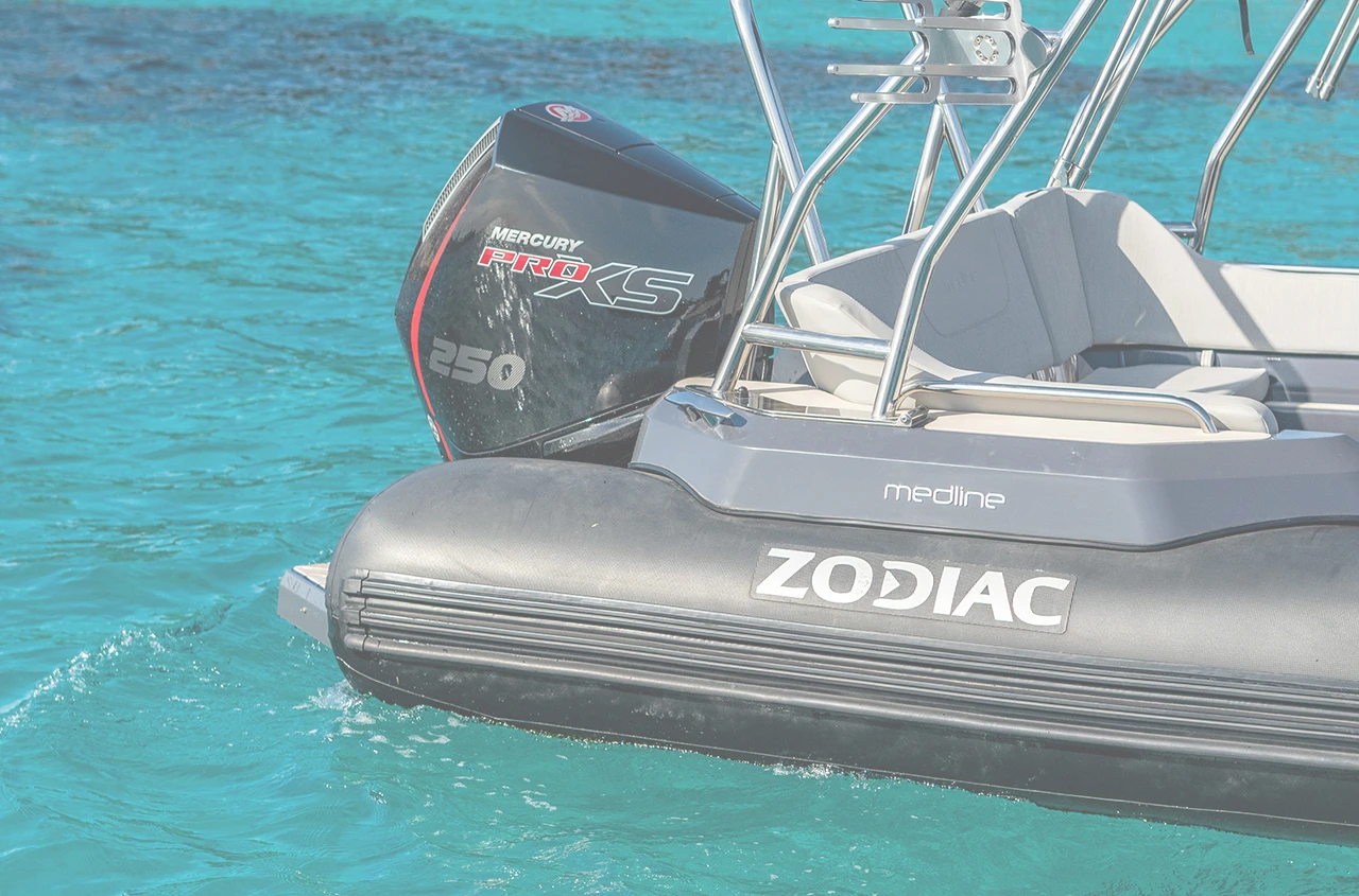 Mercury Outboard on a Zodiac Boat