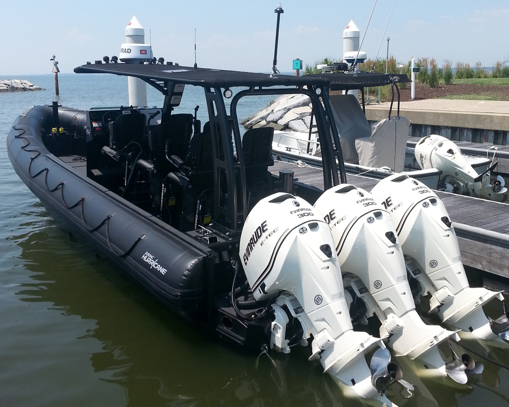 Zodiac Hurricane RIB with Triple Evinrude 300's