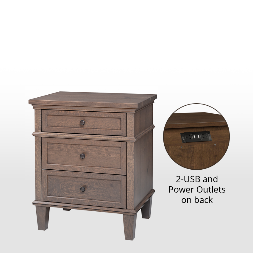 ROCKPORT  #2106, 3-Drawer Night Stand