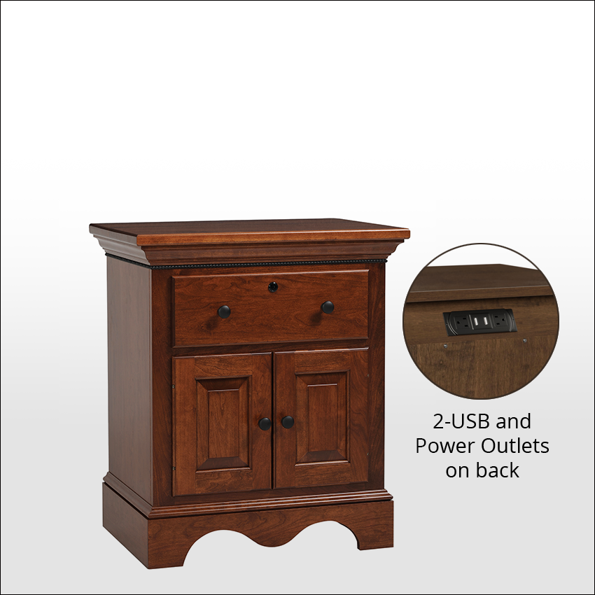 MERLOT  #7004, 1-Drawer/2-Door Nightstand